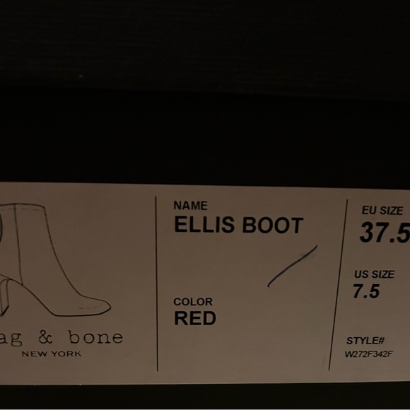 Gorgeous red rag n bone ankle boots with zipper on side - Picture 15 of 15